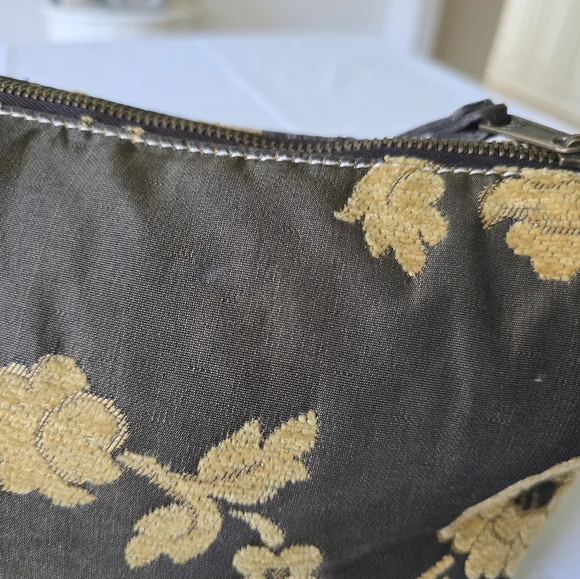 Latico Hobo Bag Embroidered Floral Brown Leather Trim Small Shoulder Purse - Picture 12 of 16